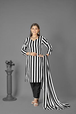 ANAND Crepe Striped Salwar Suit Material
