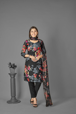 ANAND Crepe Floral Print Salwar Suit Material