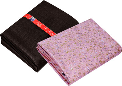 KUNDAN SULZ GWALIOR Polycotton Solid, Floral Print Shirt & Trouser Fabric