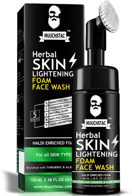 MUUCHSTAC Herbal Skin Lightening Haldi Enriched Foam Face Wash(100 ml)