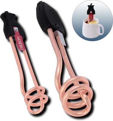 Orbon Instant Electric Water Immersion Copper Rod | Tea Coffee Soup Heater (Pack Of 2) 250 W Shock Proof Immersion Heater Rod(Water, Hard Water, Soup, Tea, Coffee, Milk, Maggi, Pasta, Beverages)