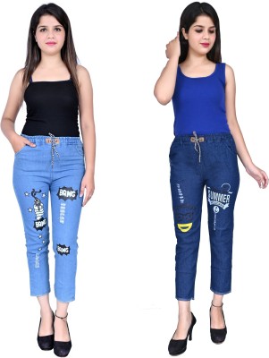 GLAMHOOD Slim Girls Blue Jeans(Pack of 2)