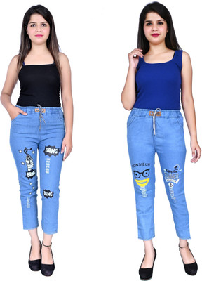 GLAMHOOD Slim Girls Blue Jeans(Pack of 2)