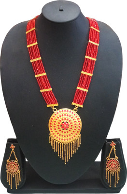 balaji gold Copper Gold-plated Red, Gold Jewellery Set(Pack of 1)