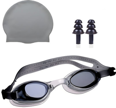 KradFit Unisex Swimming Set Cap, Goggle, Ear Plug Swimming Kit