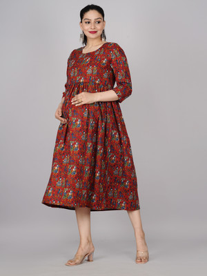 Jikonet Women Printed Anarkali Kurta(Maroon)