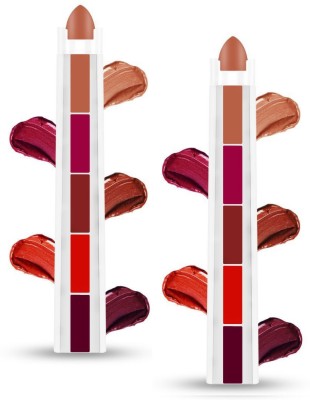 Latixmat NEW LONG LASTING & MATTE FINISH 5 IN 1 LIPSTICK WATERPROOF(MULTI COLOR, 12 g)