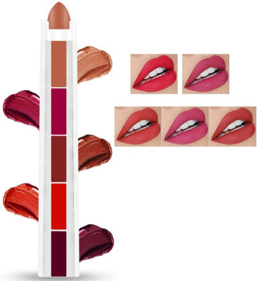 Latixmat NEW 5 IN 1 LONG LASTING & MATTE FINISH LIPSTICK(MULTI COLOR, 6 g)