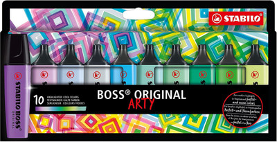 Stabilo Arty BOSS Highlighters - Cool Colours(Set of 10, Multicolor)
