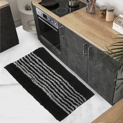 KALYAN GLOBAL Polyester Floor Mat(Black, Small)