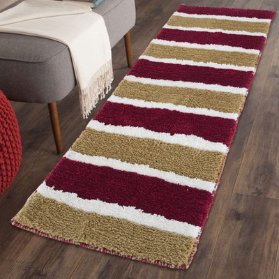KALYAN GLOBAL Polyester Floor Mat(Maroon, Extra Large)