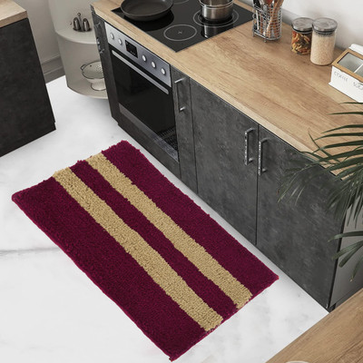 Geeta Enterprise Polyester Door Mat(Maroon, Small)