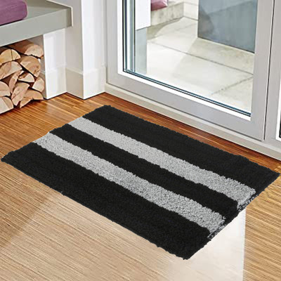 KALYAN GLOBAL Polyester Floor Mat(Black, Small)