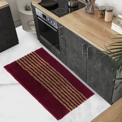 Geeta Enterprise Polyester Door Mat(Maroon, Small)