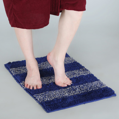 KALYAN GLOBAL Polyester Floor Mat(Blue, Small)