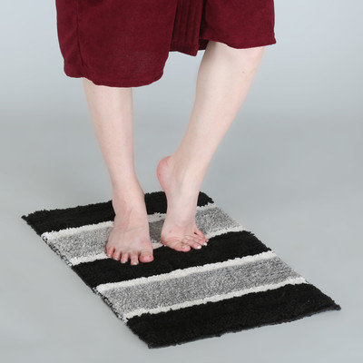KALYAN GLOBAL Polyester Floor Mat(Black, Small)