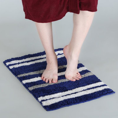 KALYAN GLOBAL Polyester Floor Mat(Blue, Small)