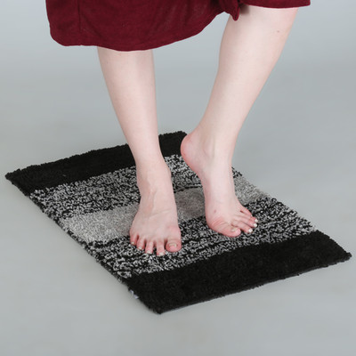 KALYAN GLOBAL Polyester Floor Mat(Black, Small)