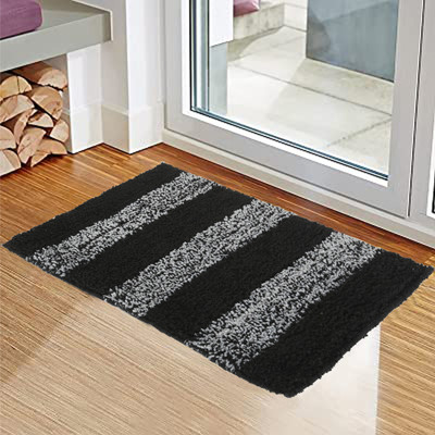Geeta Enterprise Polyester Door Mat(Black, Small)