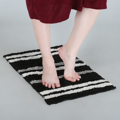 KALYAN GLOBAL Polyester Floor Mat(Black, Small)