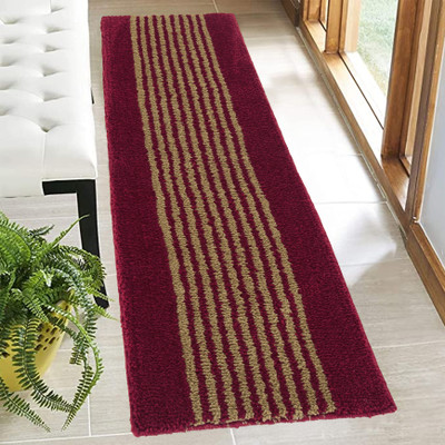 KALYAN GLOBAL Polyester Floor Mat(Maroon, Extra Large)
