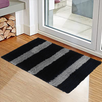 KALYAN GLOBAL Polyester Door Mat(Black, Small)