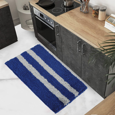 KALYAN GLOBAL Polyester Floor Mat(Blue, Small)
