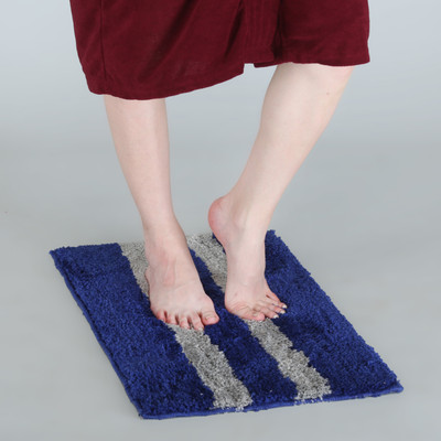 KALYAN GLOBAL Polyester Floor Mat(Blue, Small)