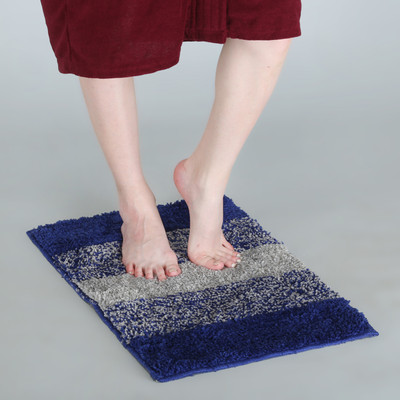 KALYAN GLOBAL Polyester Floor Mat(Blue, Small)