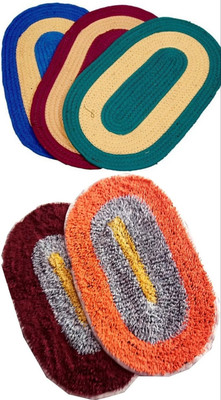 Rylie Polyester, Microfiber Floor Mat(Multicolor, Medium, Pack of 5)