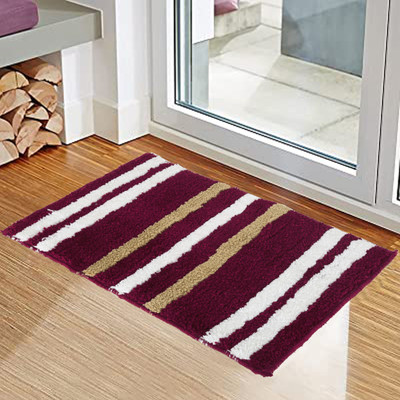 KALYAN GLOBAL Polyester Door Mat(Maroon, Small)