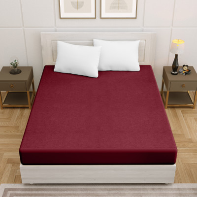 AMIGOS Fitted King Size Breathable, Stretchable, Waterproof Mattress Cover(Maroon)