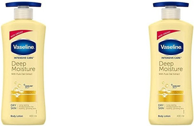 Vaseline DEEP MOISTURIZER HEALTHY GLOWING SKIN BODY LOTION 400 ML X 2(800 ml)