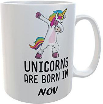 Misaki Unicorns are Born in November with Unicorn Dapping Designs Ceramic Coffee Mug(350 ml)