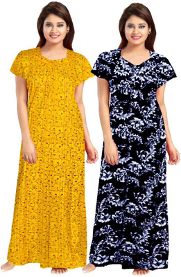 AAKARSHANA CREATION Women Maternity/Nursing Nighty(Yellow, Blue)