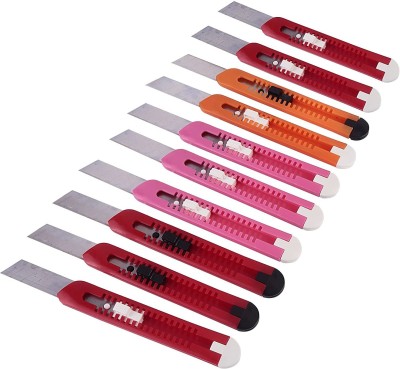 FRKB 10pc Plastic Body 18mm Plastic Grip Hand-held Paper Cutter(Set Of 10, Multicolor)