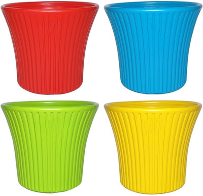 SNSHOPEE Plant Container Set(Pack of 4, Plastic)