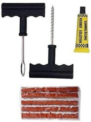 AutoGnix Cars, Bikes Tubeless Tyre Full Set Handles Tools Puncture Repair Kit Strips 5 Tubeless Tyre Puncture Repair Kit