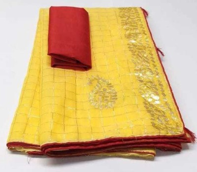 SANJAYKUMAR V GANGWANI Embroidered Chanderi Cotton Blend Saree(Beige)