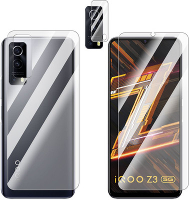FCS Front and Back Screen Guard for iQOO Z3 Front + Back + Camera (Glossy)(Pack of 3)