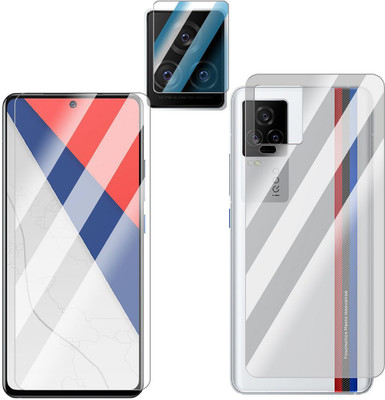 FCS Front and Back Screen Guard for iQOO 7 Legend Front + Back + Camera (Glossy)(Pack of 3)