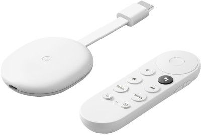 Google Chromecast with TV (4K) Media Streaming Device(Snow)