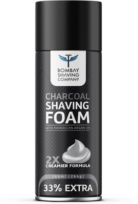 41% OFF on BOMBAY SHAVING COMPANY Charcoal Shaving Foam with Activated Charcoal & Moroccan Argan Oil - Creamier Formula (266 ml - 33% extra) | Made in India(200 ml)