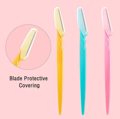MYEONG Lightweight and non-slip grip for easy control perfect eyebrow razor, Men & Women(Pack of 3)
