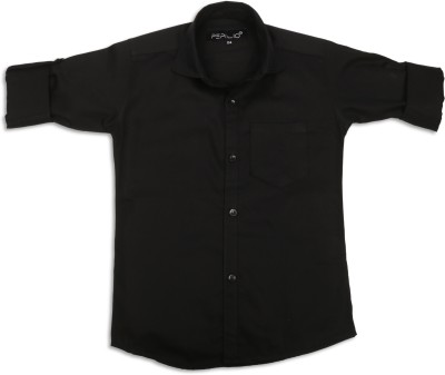 NewUpdate Boys Solid Casual Black Shirt