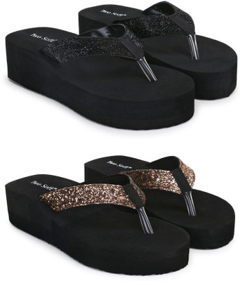 TWO SOFT Combo Pack Of 2 Women Slipper Stylish Casual Light & Soft Comfortable Daily Wear Slippers