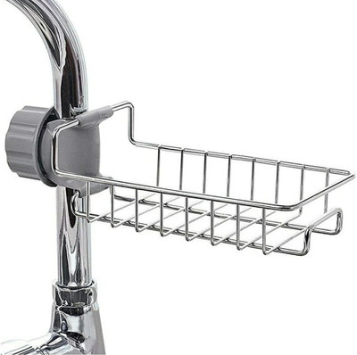 SAI CREATIONE Stainless Steel Adjusting Multifunctional Over Kitchen Sink Caddy rack(Silver)