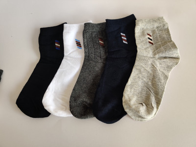 MOMISY Men Solid Ankle Length(Pack of 5)