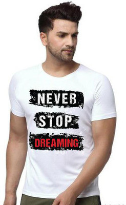 Pex Styles Typography Men Round Neck White T-Shirt