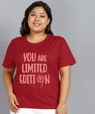 Young trendz Typography Women Round Neck Maroon T-Shirt